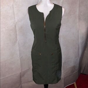 Sharagono Army Green Sleeveless Dress w/Zipper